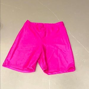 Pink neon biker shorts